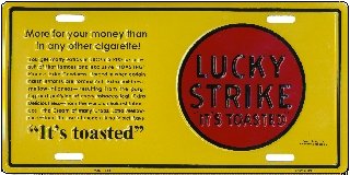 Lucky Strike License Plates