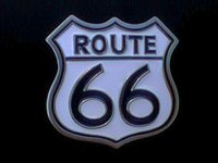 White Route 66 Belt Buckle