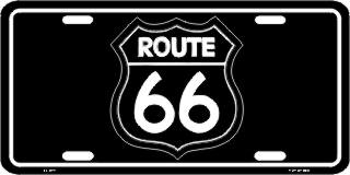 Route 66 Metal Black Shield License Plate