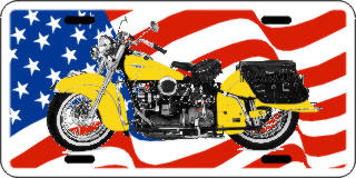 USA Flag with Motorcycle
