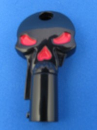 Black Chrome / Red Skull Key Blanks