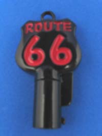 Black Chrome / Red Route 66 Key Blanks