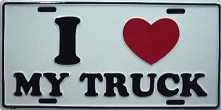 I Love My Truck License Plates